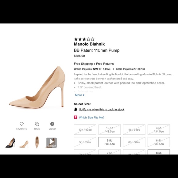 manolo blahnik bb patent 115mm pump